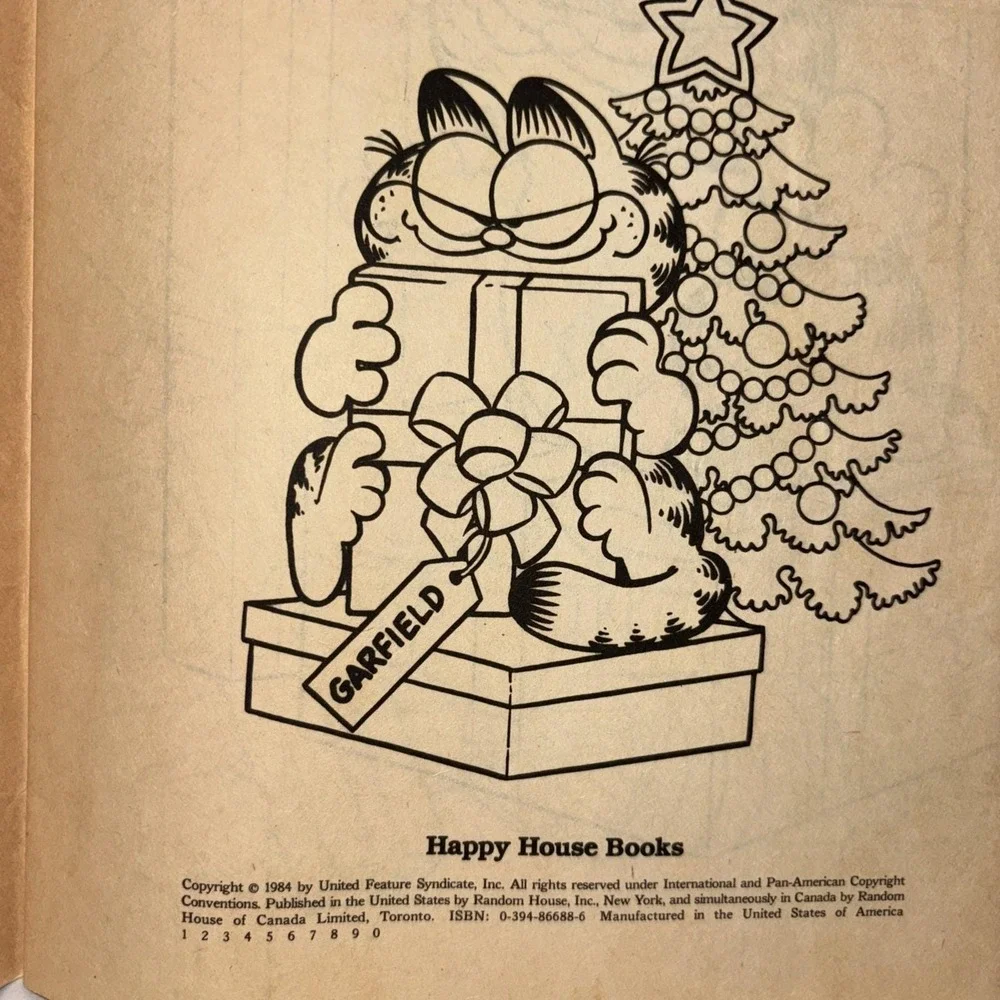 1984 Garfield Merry Christmas Coloring Book Jim Davis